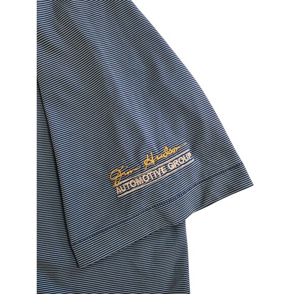 Peter Millar Summer Comfort Mens Polo Shirt Blue Striped Print Size Large - Picture 5 of 5